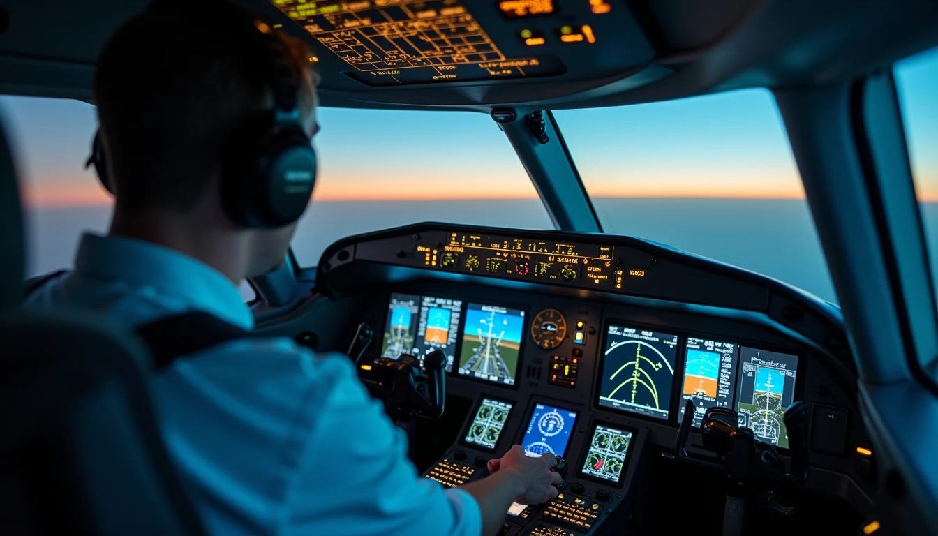 Eye-level view of a computer used for flight planning