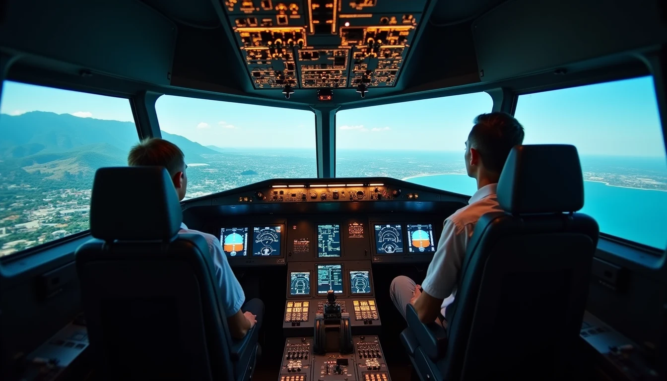 Close-up view of an aircraft dispatcher training simulator